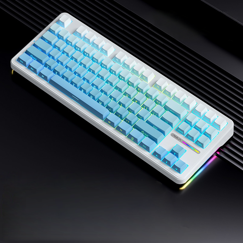 F87Pro custom mechanical keyboard with RGB lighting, wireless tri-mode connection, and 10000mAh battery

