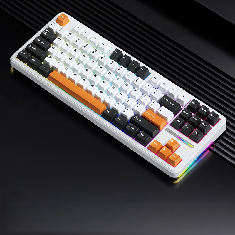 F87Pro custom mechanical keyboard with RGB lighting, wireless tri-mode connection, and 10000mAh battery