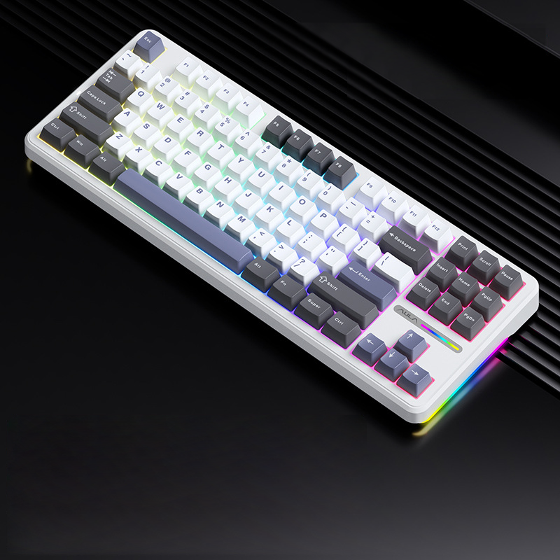F87Pro custom mechanical keyboard with RGB lighting, wireless tri-mode connection, and 10000mAh battery